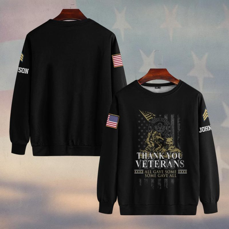 Premium Custom US Army Sweatshirt VPVC750231, Gifts For US Army Veteran, Gifts On Father’s Day, Veterans Day
