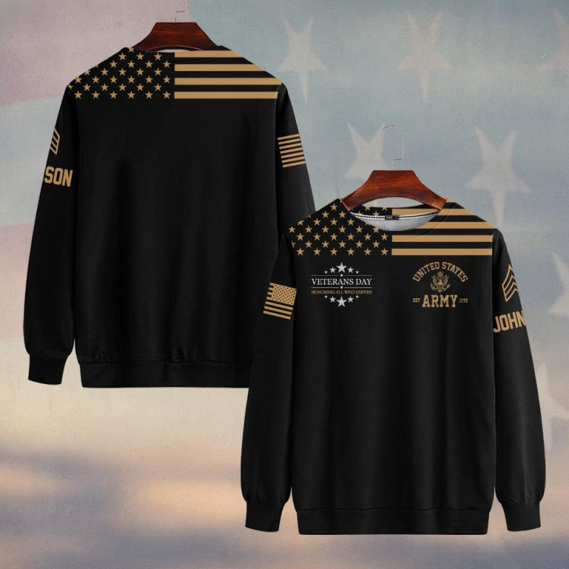 Premium Custom US Army Sweatshirt VPVC750232, Gifts For US Army Veteran, Gifts On Father’s Day, Veterans Day