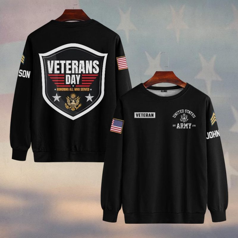 Premium Custom US Army Sweatshirt VPVC750233, Gifts For US Army Veteran, Gifts On Father’s Day, Veterans Day