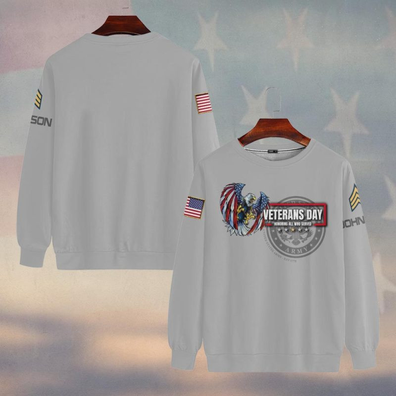 Premium Custom US Army Sweatshirt VPVC750234, Gifts For US Army Veteran, Gifts On Father’s Day, Veterans Day