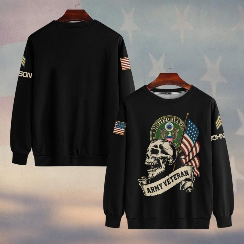 Premium Custom US Army Sweatshirt VPVC750239, Gifts For US Army Veteran, Gifts On Father’s Day, Veterans Day