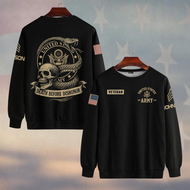 Premium Custom US Army Sweatshirt VPVC750240, Gifts For US Army Veteran, Gifts On Father’s Day, Veterans Day