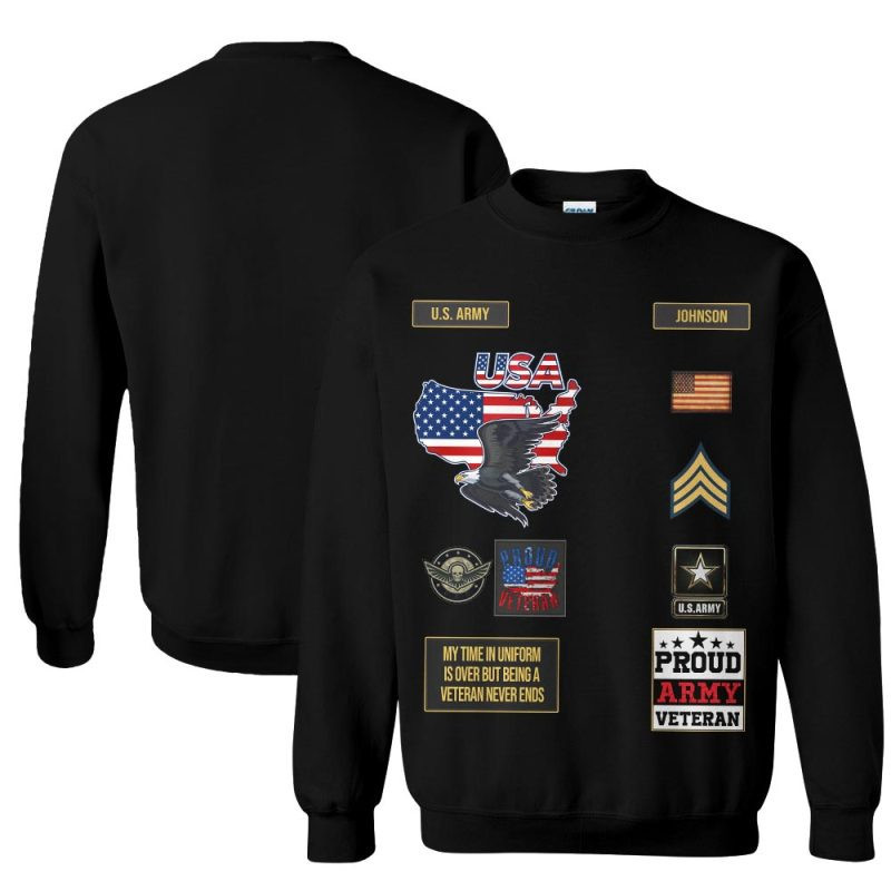 Premium Custom US Army Sweatshirt VPVC750244, Gifts For US Army Veteran, Gifts On Father’s Day, Veterans Day