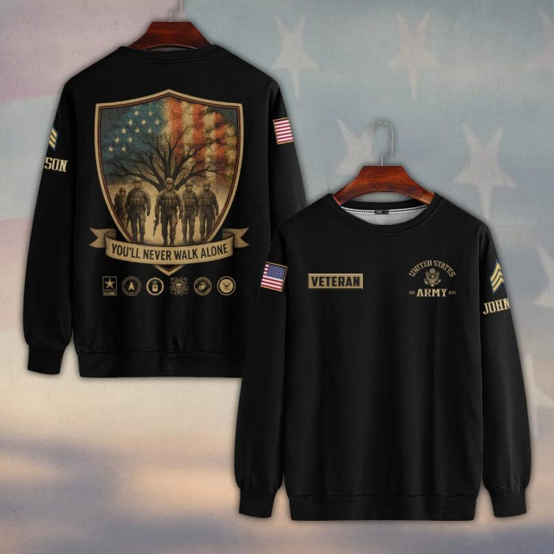 Premium Custom US Army Sweatshirt VPVC750246, Gifts For US Army Veteran, Gifts On Father’s Day, Veterans Day