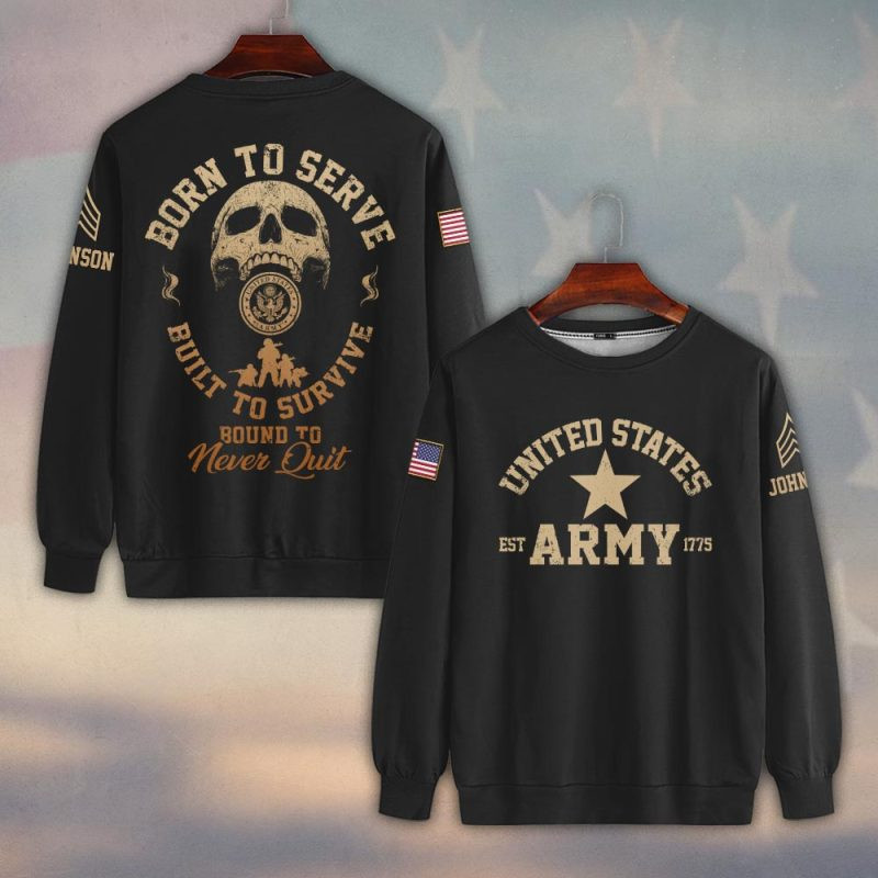 Premium Custom US Army Sweatshirt VPVC750248, Gifts For US Army Veteran, Gifts On Father’s Day, Veterans Day