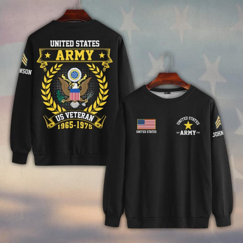 Premium Custom US Army Sweatshirt VPVC750249, Gifts For US Army Veteran, Gifts On Father’s Day, Veterans Day