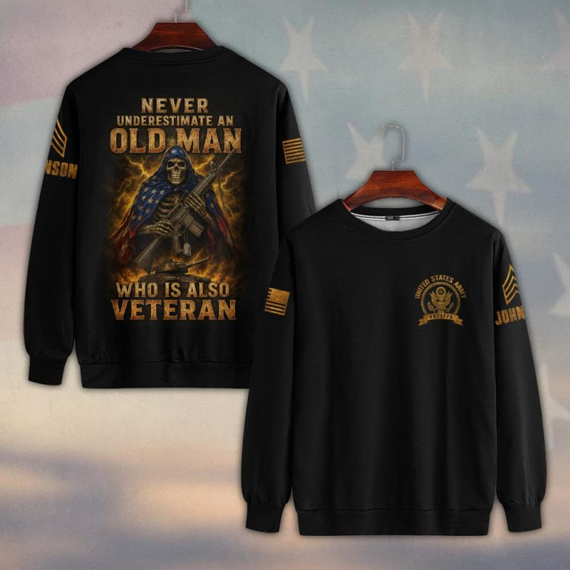 Premium Custom US Army Sweatshirt VPVC750251, Gifts For US Army Veteran, Gifts On Father’s Day, Veterans Day