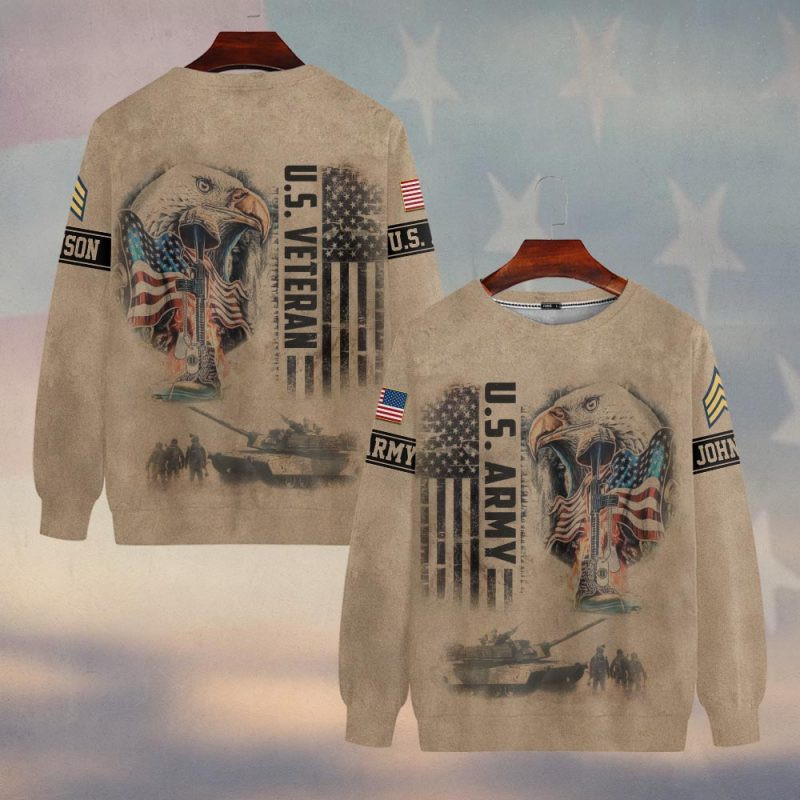 Premium Custom US Army Sweatshirt VPVC750253, Gifts For US Army Veteran, Gifts On Father’s Day, Veterans Day