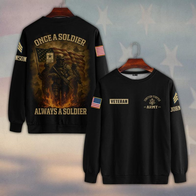 Premium Custom US Army Sweatshirt VPVC750257, Gifts For US Army Veteran, Gifts On Father’s Day, Veterans Day