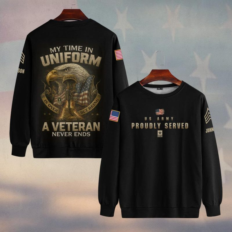 Premium Custom US Army Sweatshirt VPVC750258, Gifts For US Army Veteran, Gifts On Father’s Day, Veterans Day