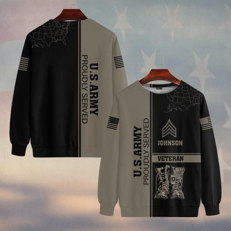 Premium Custom US Army Sweatshirt VPVC750260, Gifts For US Army Veteran, Gifts On Father’s Day, Veterans Day
