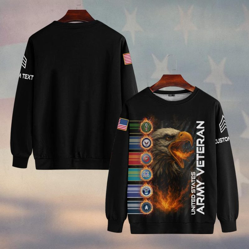 Premium Custom US Army Sweatshirt VPVC750262, Gifts For US Army Veteran, Gifts On Father’s Day, Veterans Day