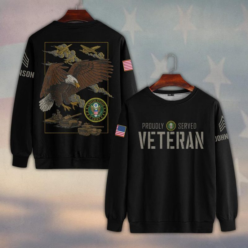 Premium Custom US Army Sweatshirt VPVC750264, Gifts For US Army Veteran, Gifts On Father’s Day, Veterans Day