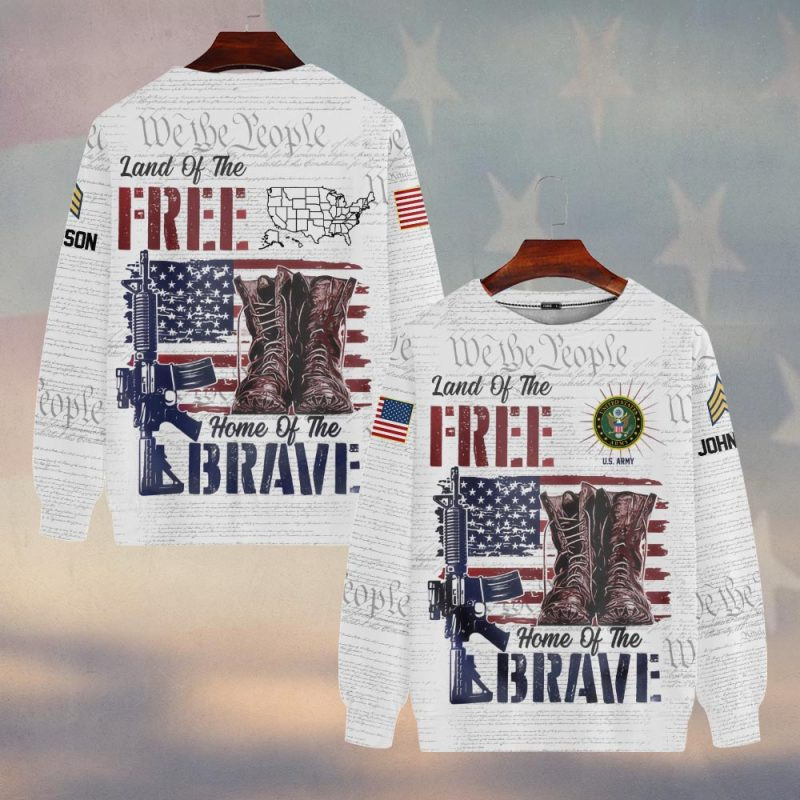 Premium Custom US Army Sweatshirt VPVC750265, Gifts For US Army Veteran, Gifts On Father’s Day, Veterans Day