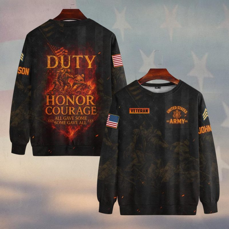 Premium Custom US Army Sweatshirt VPVC750266, Gifts For US Army Veteran, Gifts On Father’s Day, Veterans Day