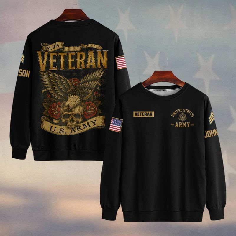 Premium Custom US Army Sweatshirt VPVC750267, Gifts For US Army Veteran, Gifts On Father’s Day, Veterans Day