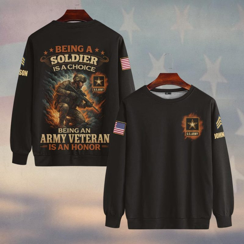 Premium Custom US Army Sweatshirt VPVC750268, Gifts For US Army Veteran, Gifts On Father’s Day, Veterans Day
