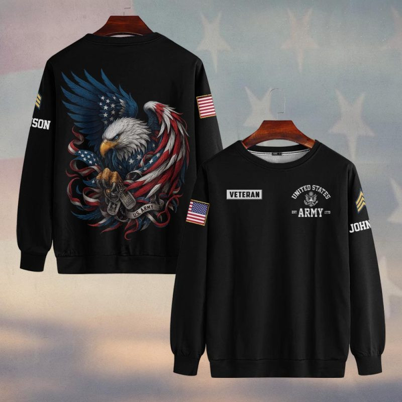 Premium Custom US Army Sweatshirt VPVC750271, Gifts For US Army Veteran, Gifts On Father’s Day, Veterans Day