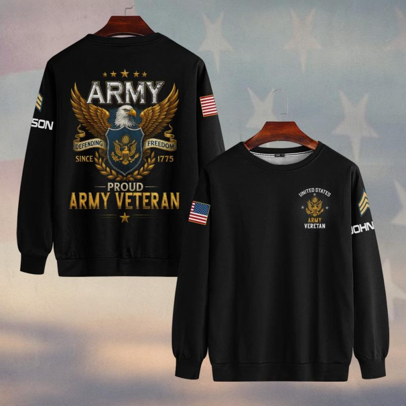 Premium Custom US Army Sweatshirt VPVC750272, Gifts For US Army Veteran, Gifts On Father’s Day, Veterans Day