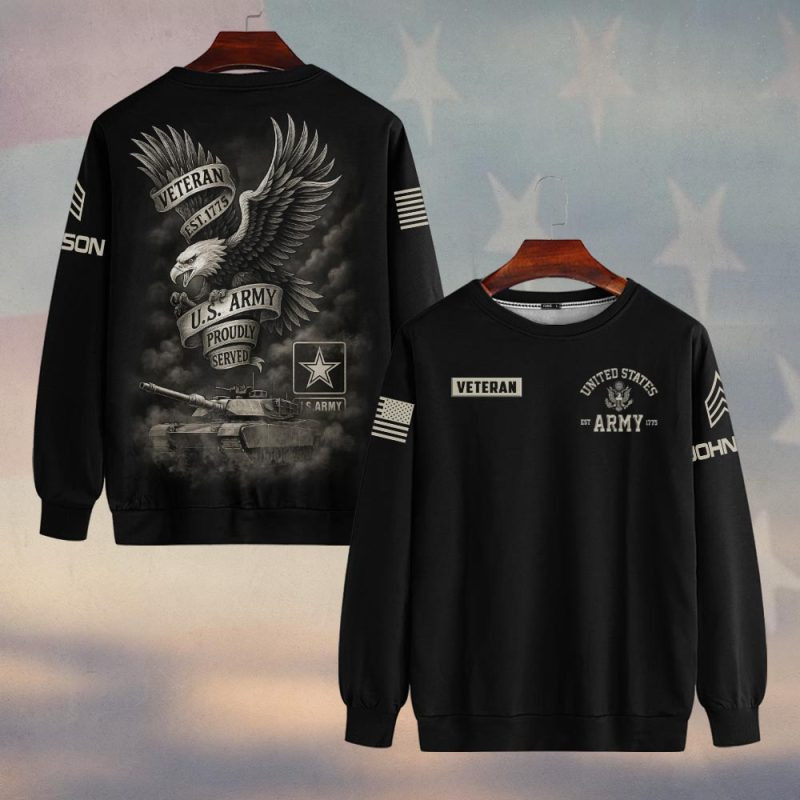 Premium Custom US Army Sweatshirt VPVC750278, Gifts For US Army Veteran, Gifts On Father’s Day, Veterans Day