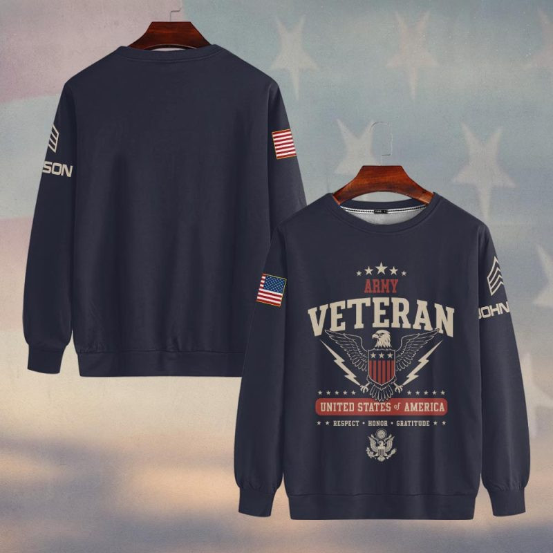 Premium Custom US Army Sweatshirt VPVC750279, Gifts For US Army Veteran, Gifts On Father’s Day, Veterans Day