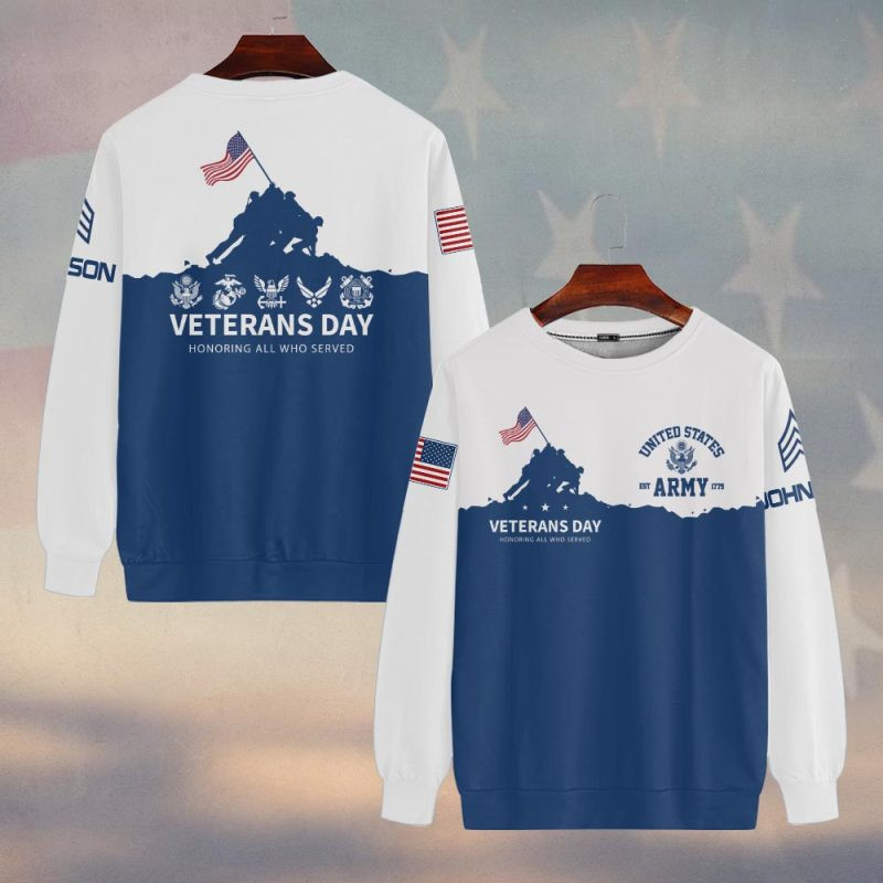 Premium Custom US Army Sweatshirt VPVC750280, Gifts For US Army Veteran, Gifts On Father’s Day, Veterans Day