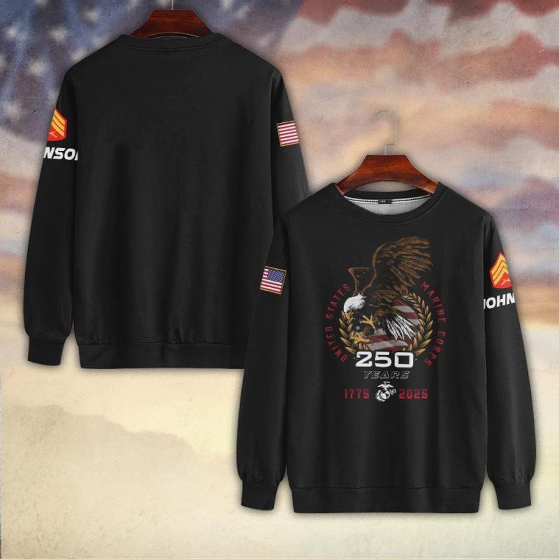 Premium Custom USMC Sweatshirt VPVC750296, Gifts For US Marine Veteran, Gifts On Father’s Day, Veterans Day