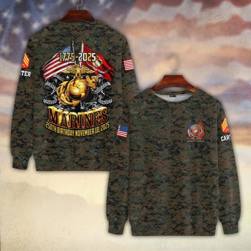 Premium Custom USMC Sweatshirt VPVC750298, Gifts For US Marine Veteran, Gifts On Father’s Day, Veterans Day
