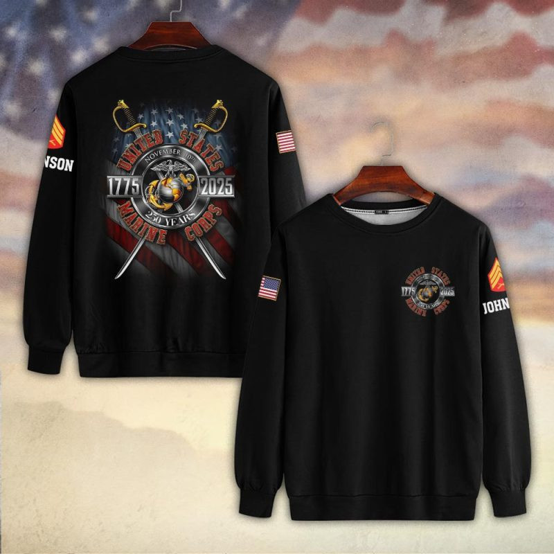 Premium Custom USMC Sweatshirt VPVC750301, Gifts For US Marine Veteran, Gifts On Father’s Day, Veterans Day