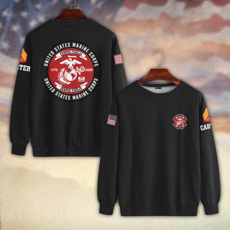 Premium Custom USMC Sweatshirt VPVC750302, Gifts For US Marine Veteran, Gifts On Father’s Day, Veterans Day