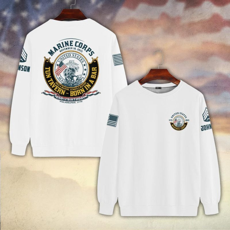 Premium Custom USMC Sweatshirt VPVC750304, Gifts For US Marine Veteran, Gifts On Father’s Day, Veterans Day
