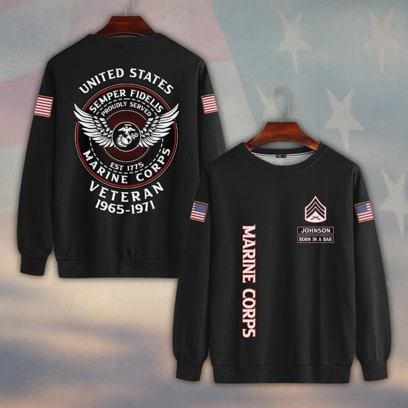 Premium Custom USMC Sweatshirt VPVC750307, Gifts For US Marine Veteran, Gifts On Father’s Day, Veterans Day