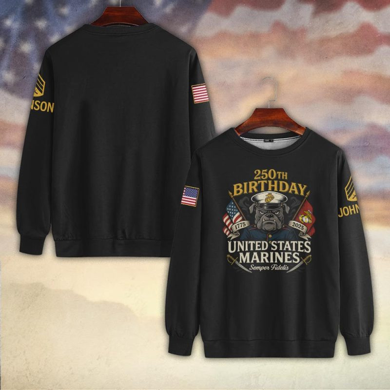 Premium Custom USMC Sweatshirt VPVC750311, Gifts For US Marine Veteran, Gifts On Father’s Day, Veterans Day