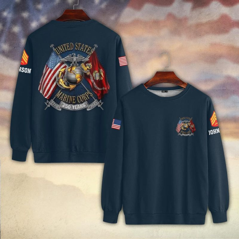 Premium Custom USMC Sweatshirt VPVC750312, Gifts For US Marine Veteran, Gifts On Father’s Day, Veterans Day