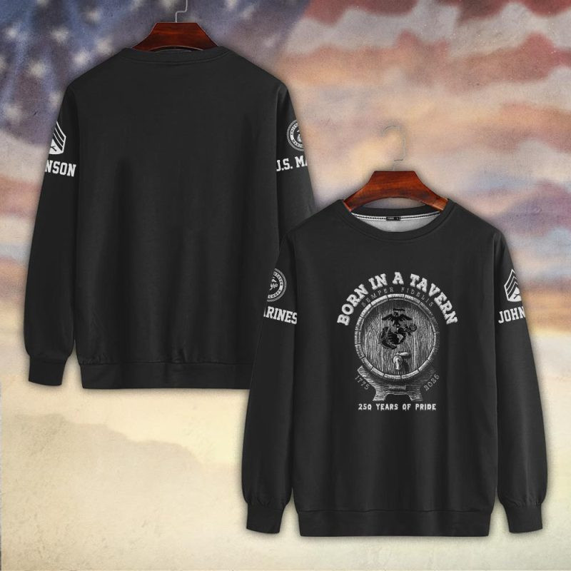 Premium Custom USMC Sweatshirt VPVC750314, Gifts For US Marine Veteran, Gifts On Father’s Day, Veterans Day