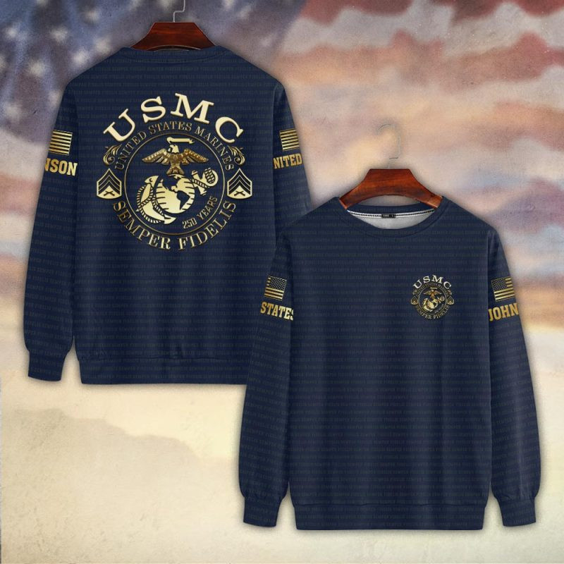 Premium Custom USMC Sweatshirt VPVC750315, Gifts For US Marine Veteran, Gifts On Father’s Day, Veterans Day
