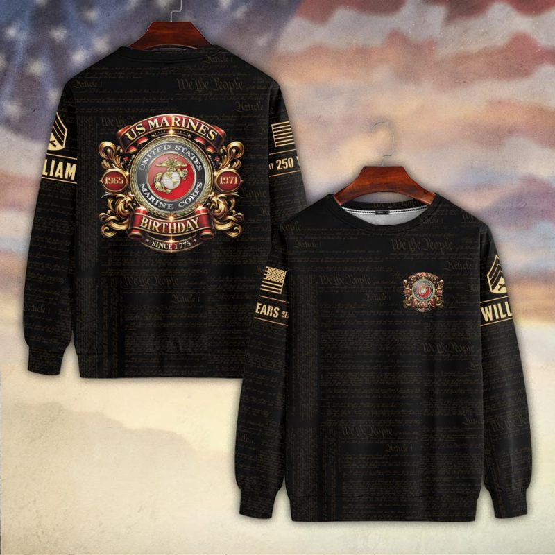 Premium Custom USMC Sweatshirt VPVC750316, Gifts For US Marine Veteran, Gifts On Father’s Day, Veterans Day