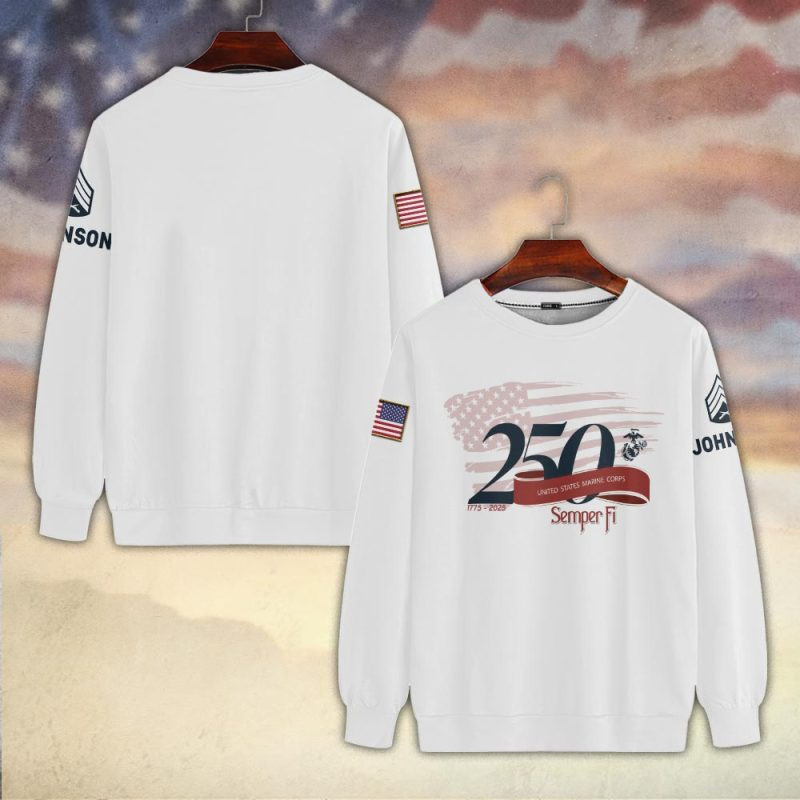Premium Custom USMC Sweatshirt VPVC750318, Gifts For US Marine Veteran, Gifts On Father’s Day, Veterans Day