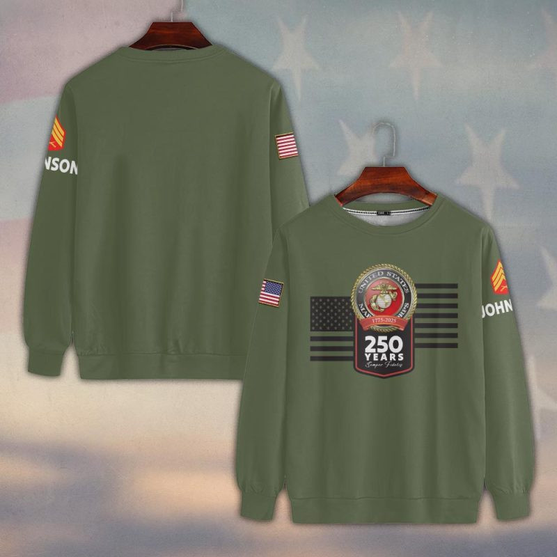 Premium Custom USMC Sweatshirt VPVC750319, Gifts For US Marine Veteran, Gifts On Father’s Day, Veterans Day