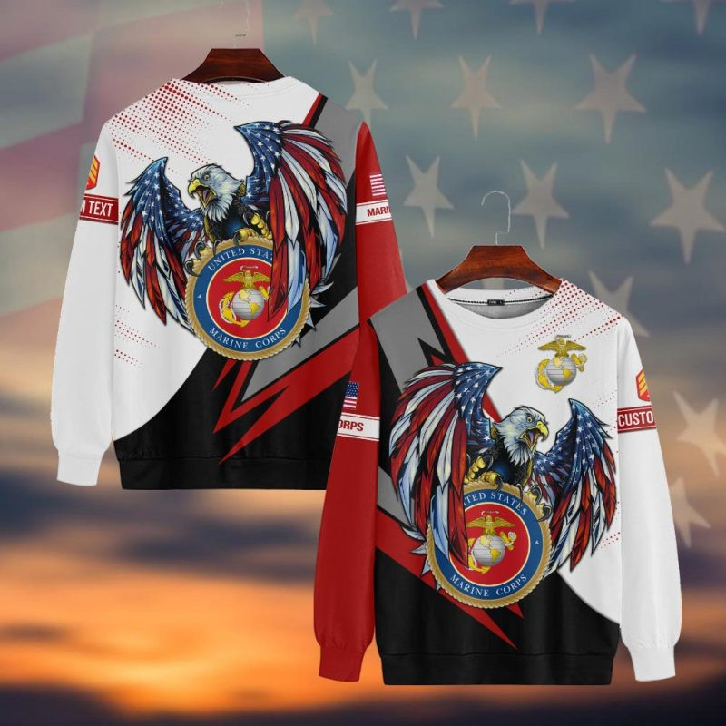 Premium Custom USMC Sweatshirt VPVC750322, Gifts For US Marine Veteran, Gifts On Father’s Day, Veterans Day