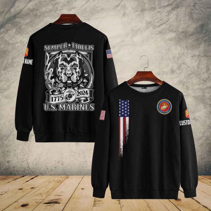 Premium Custom USMC Sweatshirt VPVC750323, Gifts For US Marine Veteran, Gifts On Father’s Day, Veterans Day