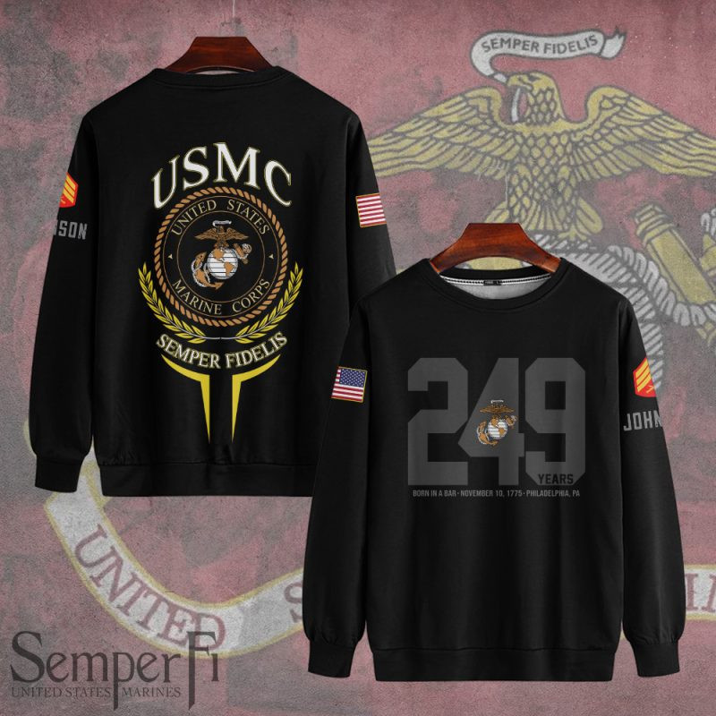 Premium Custom USMC Sweatshirt VPVC750326, Gifts For US Marine Veteran, Gifts On Father’s Day, Veterans Day