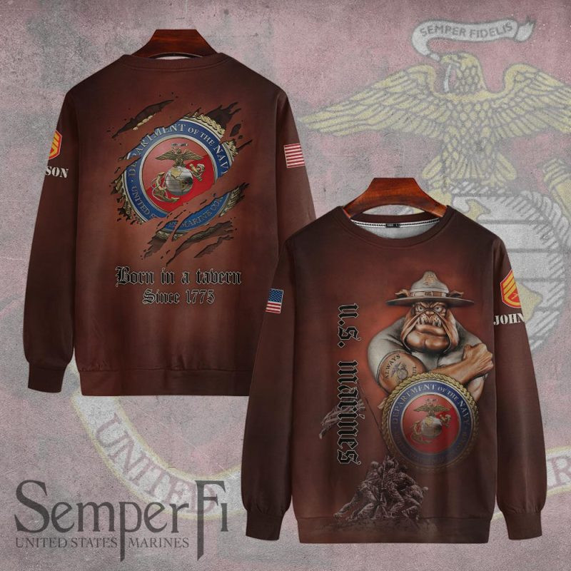 Premium Custom USMC Sweatshirt VPVC750327, Gifts For US Marine Veteran, Gifts On Father’s Day, Veterans Day