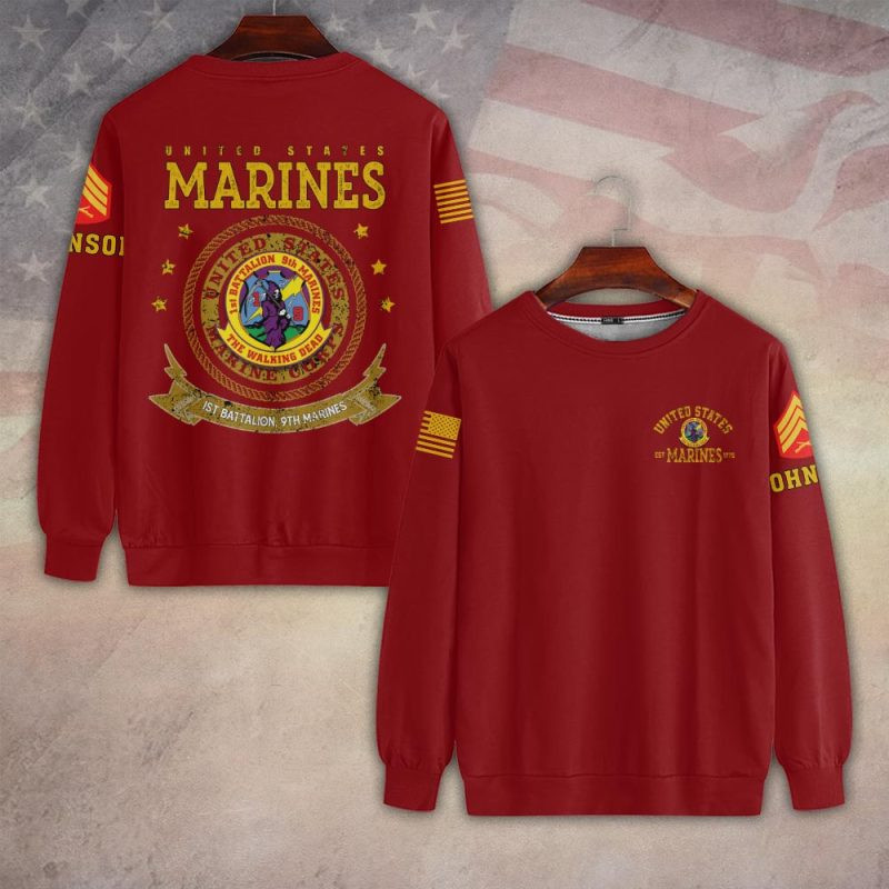 Premium Custom USMC Sweatshirt VPVC750330, Gifts For US Marine Veteran, Gifts On Father’s Day, Veterans Day