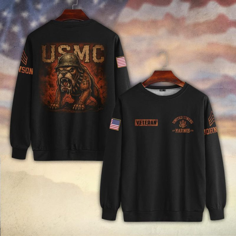 Premium Custom USMC Sweatshirt VPVC750331, Gifts For US Marine Veteran, Gifts On Father’s Day, Veterans Day
