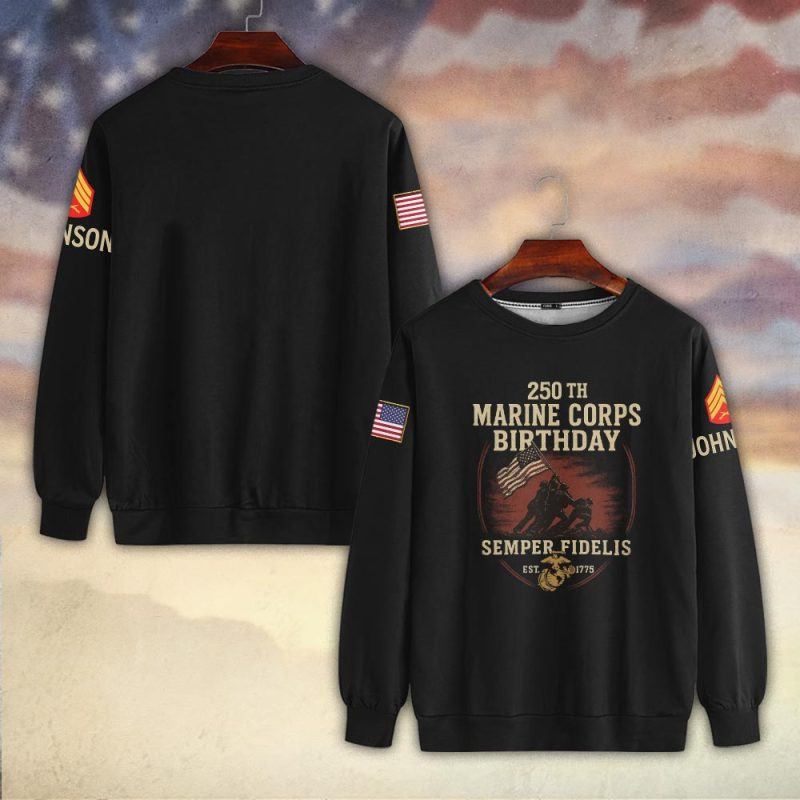 Premium Custom USMC Sweatshirt VPVC750332, Gifts For US Marine Veteran, Gifts On Father’s Day, Veterans Day