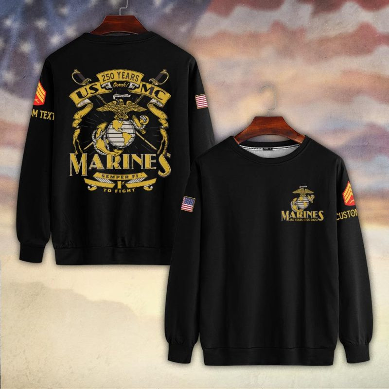 Premium Custom USMC Sweatshirt VPVC750334, Gifts For US Marine Veteran, Gifts On Father’s Day, Veterans Day