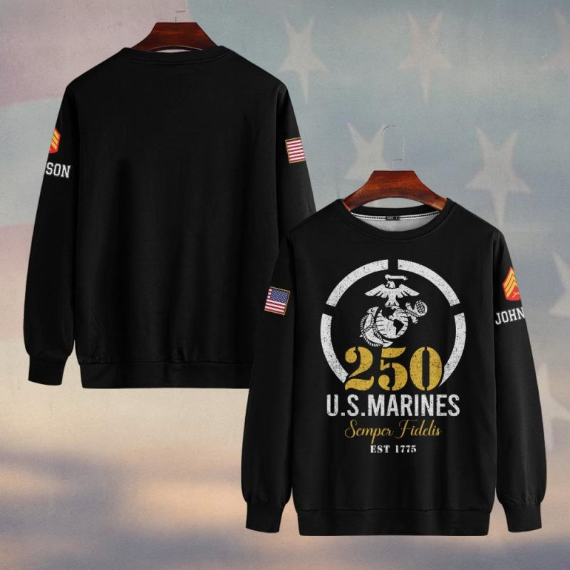 Premium Custom USMC Sweatshirt VPVC750337, Gifts For US Marine Veteran, Gifts On Father’s Day, Veterans Day