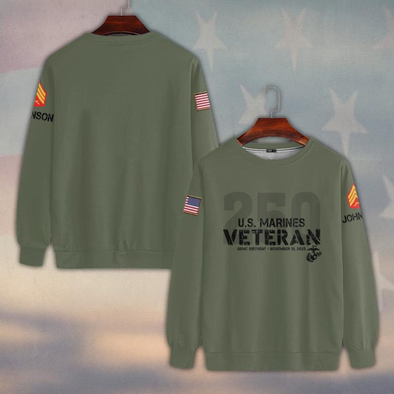 Premium Custom USMC Sweatshirt VPVC750339, Gifts For US Marine Veteran, Gifts On Father’s Day, Veterans Day