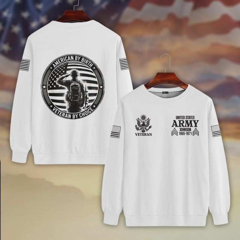 Premium Custom US Army Sweatshirt VPVC750346, Gifts For US Army Veteran, Gifts On Father’s Day, Veterans Day